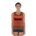 Boho Rust Orange Brown Pattern Sport Tank Top  View1