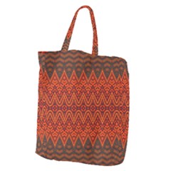 Boho Rust Orange Brown Pattern Giant Grocery Tote by SpinnyChairDesigns