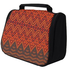 Boho Rust Orange Brown Pattern Full Print Travel Pouch (big) by SpinnyChairDesigns