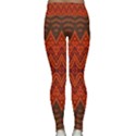 Boho Rust Orange Brown Pattern Lightweight Velour Classic Yoga Leggings View2