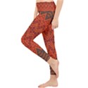 Boho Rust Orange Brown Pattern Lightweight Velour Classic Yoga Leggings View3