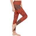 Boho Rust Orange Brown Pattern Lightweight Velour Classic Yoga Leggings View4