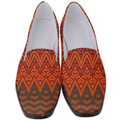 Boho Rust Orange Brown Pattern Women s Classic Loafer Heels by SpinnyChairDesigns