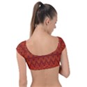 Boho Rust Orange Brown Pattern Cap Sleeve Ring Bikini Top View2