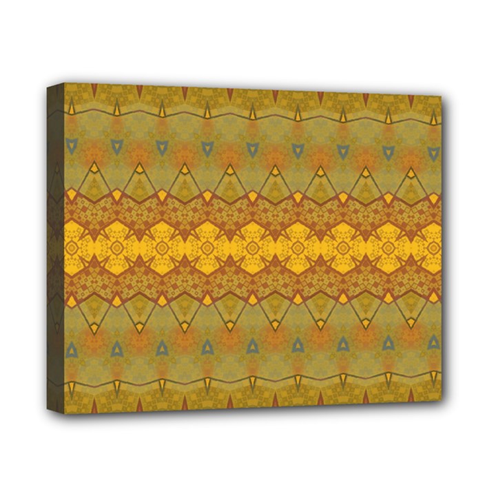 Boho Old Gold Pattern Canvas 10  x 8  (Stretched)