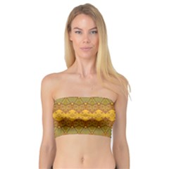 Boho Old Gold Pattern Bandeau Top by SpinnyChairDesigns