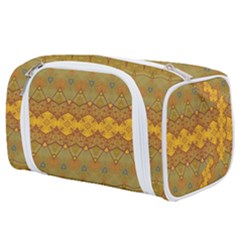 Boho Old Gold Pattern Toiletries Pouch by SpinnyChairDesigns