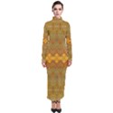 Boho Old Gold Pattern Turtleneck Maxi Dress View1