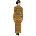 Boho Old Gold Pattern Turtleneck Maxi Dress View2