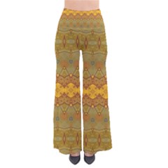 Boho Old Gold Pattern So Vintage Palazzo Pants by SpinnyChairDesigns