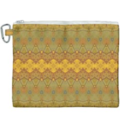 Boho Old Gold Pattern Canvas Cosmetic Bag (xxxl) by SpinnyChairDesigns