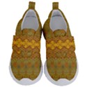 Boho Old Gold Pattern Kids  Velcro No Lace Shoes View1