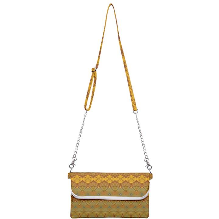 Boho Old Gold Pattern Mini Crossbody Handbag