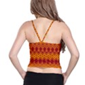 Boho Red Gold Pattern Spaghetti Strap Bra Top View2