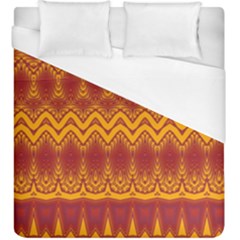 Boho Red Gold Pattern Duvet Cover (king Size) by SpinnyChairDesigns