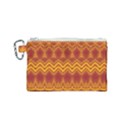 Boho Red Gold Pattern Canvas Cosmetic Bag (Small) View1