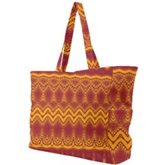 Boho Red Gold Pattern Simple Shoulder Bag by SpinnyChairDesigns