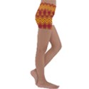 Boho Red Gold Pattern Kids  Lightweight Velour Yoga Shorts View3