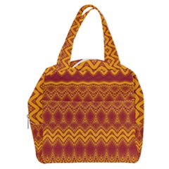 Boho Red Gold Pattern Boxy Hand Bag by SpinnyChairDesigns