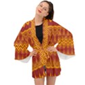 Boho Red Gold Pattern Long Sleeve Kimono View1