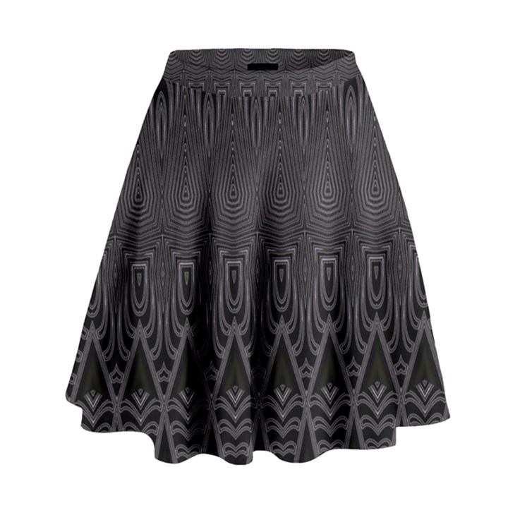 Boho Black Diamonds High Waist Skirt