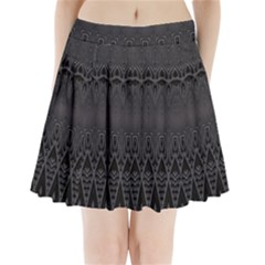 Boho Black Diamonds Pleated Mini Skirt by SpinnyChairDesigns