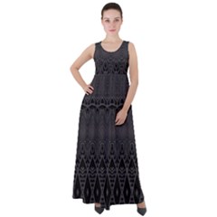 Boho Black Diamonds Empire Waist Velour Maxi Dress by SpinnyChairDesigns