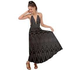 Boho Black Diamonds Backless Maxi Beach Dress by SpinnyChairDesigns