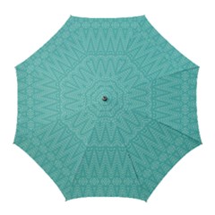 Boho Teal Pattern Golf Umbrellas by SpinnyChairDesigns