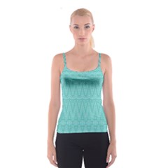 Boho Teal Pattern Spaghetti Strap Top by SpinnyChairDesigns