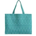 Boho Teal Pattern Zipper Mini Tote Bag View1