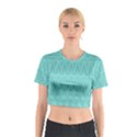 Boho Teal Pattern Cotton Crop Top View1