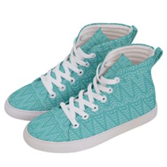 Boho Teal Pattern Men s Hi-top Skate Sneakers by SpinnyChairDesigns