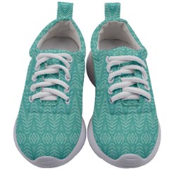 Boho Teal Pattern Kids Athletic Shoes by SpinnyChairDesigns