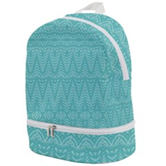 Boho Teal Pattern Zip Bottom Backpack by SpinnyChairDesigns