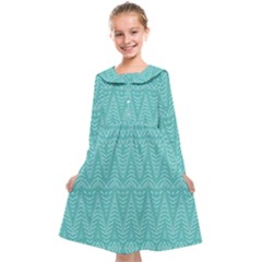 Boho Teal Pattern Kids  Midi Sailor Dress by SpinnyChairDesigns