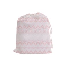 Boho Pastel Pink Pattern Drawstring Pouch (large) by SpinnyChairDesigns