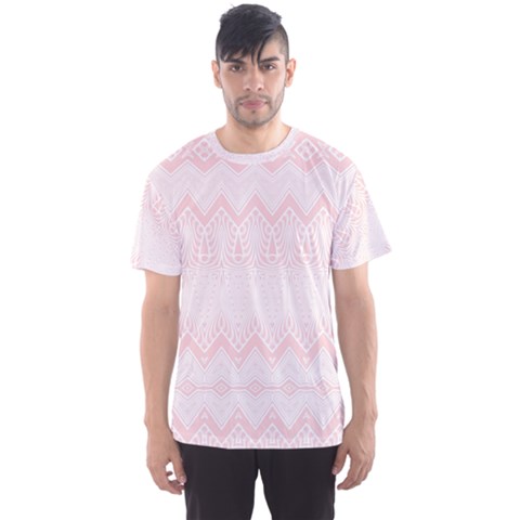 Boho Pastel Pink Pattern Men s Sport Mesh Tee by SpinnyChairDesigns