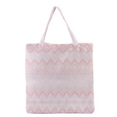 Boho Pastel Pink Pattern Grocery Tote Bag