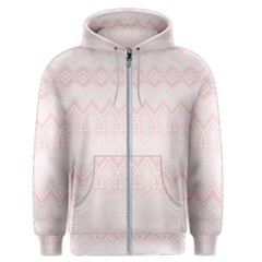 Boho Pastel Pink Pattern Men s Zipper Hoodie