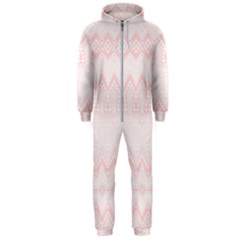 Boho Pastel Pink Pattern Hooded Jumpsuit (Men) 