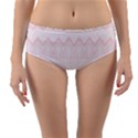 Boho Pastel Pink Pattern Reversible Mid-Waist Bikini Bottoms View1