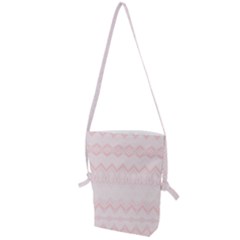 Boho Pastel Pink Pattern Folding Shoulder Bag by SpinnyChairDesigns