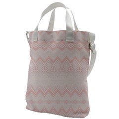 Boho Pastel Pink Pattern Canvas Messenger Bag