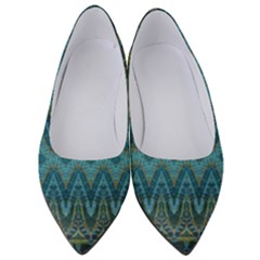 Boho Teal Blue Pattern Women s Low Heels by SpinnyChairDesigns