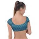 Boho Teal Blue Pattern Cap Sleeve Ring Bikini Top View2