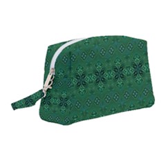 Boho Emerald Green And Blue  Wristlet Pouch Bag (medium) by SpinnyChairDesigns