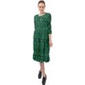 Boho Emerald Green and Blue  Ruffle End Midi Chiffon Dress View1