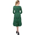 Boho Emerald Green and Blue  Ruffle End Midi Chiffon Dress View2