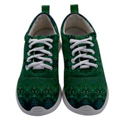 Boho Emerald Green And Blue  Athletic Shoes by SpinnyChairDesigns